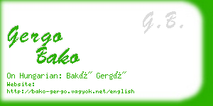 gergo bako business card
