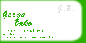 gergo bako business card
